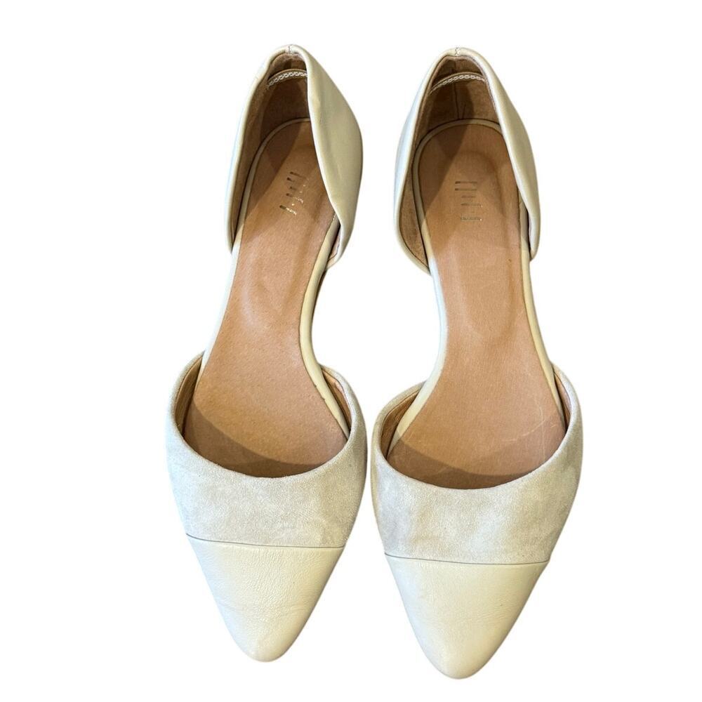 J.Jill Cream D' Orsay Cap Toe Suede Leather Flats Women size 7.5 J Jill
